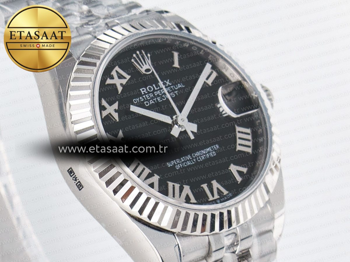 DateJust 31 278274 ARF 1:1 Best Edition 904L Steel Black Roman Dial on SS Jubilee Bracelet ETA 2688 - Görsel 5