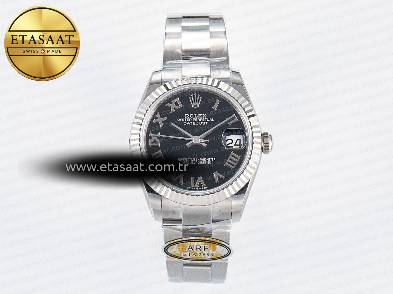 DateJust 31 278274 ARF 1:1 Best Edition 904L Steel Black Roman Dial on SS Oyster Bracelet ETA 2688 - Görsel 3