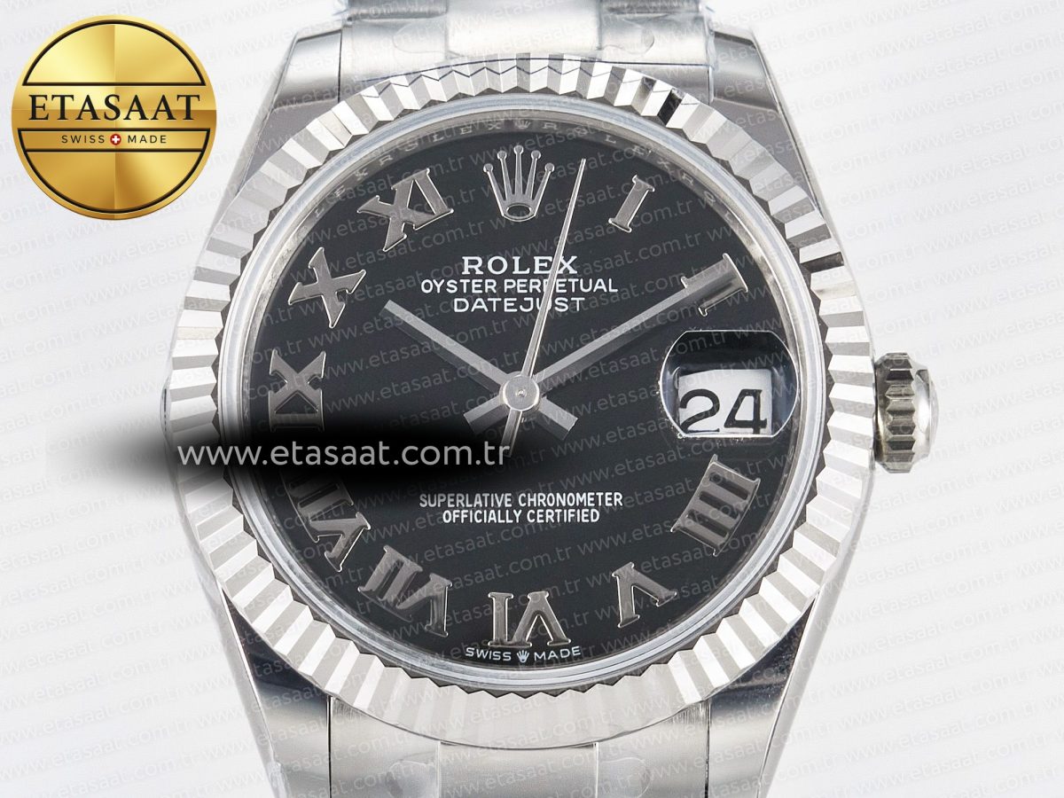 DateJust 31 278274 ARF 1:1 Best Edition 904L Steel Black Roman Dial on SS Oyster Bracelet ETA 2688 - Görsel 4