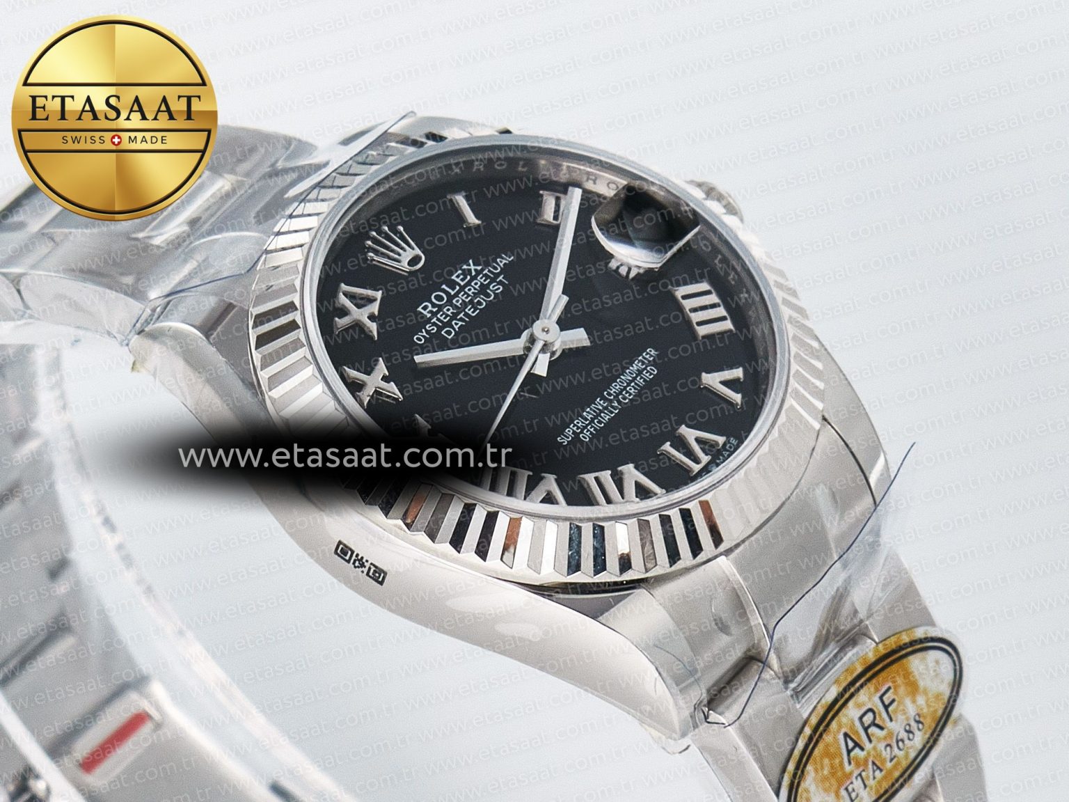 DateJust 31 278274 ARF 1:1 Best Edition 904L Steel Black Roman Dial on SS Oyster Bracelet ETA 2688 - Görsel 7