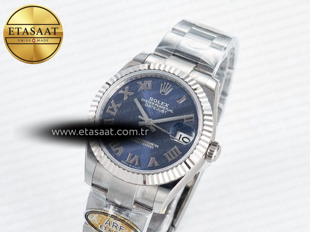 DateJust 31 278274 ARF 1:1 Best Edition 904L Steel Blue Roman Dial on SS Oyster Bracelet ETA 2688 - Görsel 1