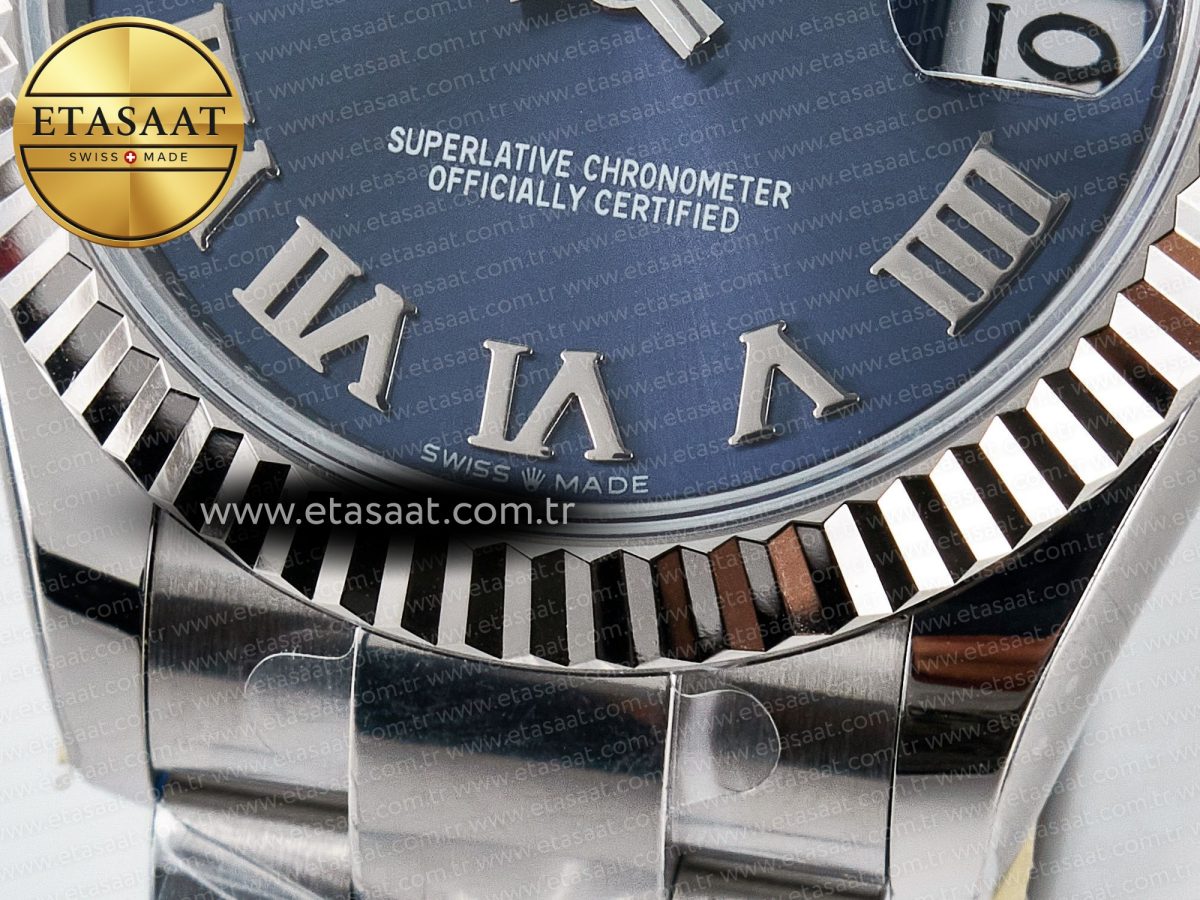 DateJust 31 278274 ARF 1:1 Best Edition 904L Steel Blue Roman Dial on SS Oyster Bracelet ETA 2688 - Görsel 12