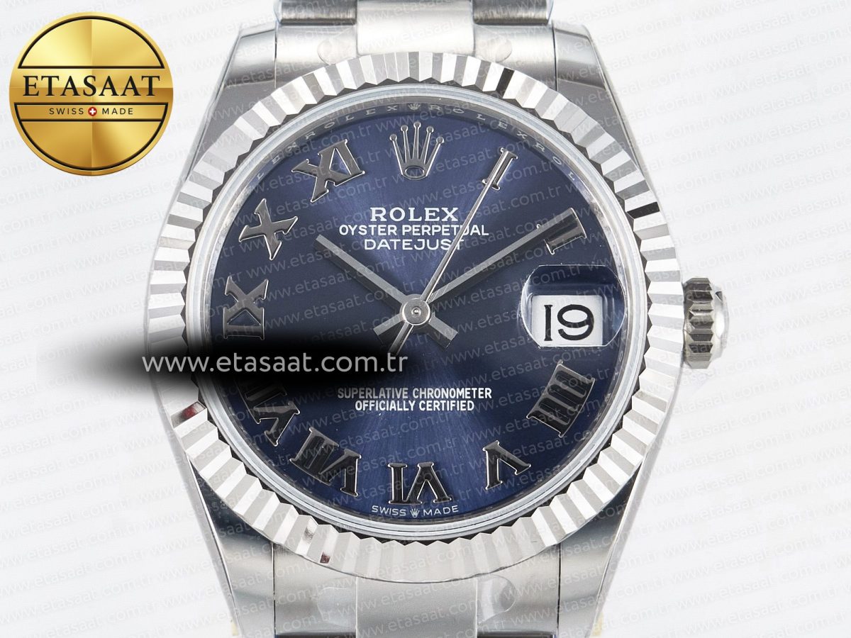 DateJust 31 278274 ARF 1:1 Best Edition 904L Steel Blue Roman Dial on SS Oyster Bracelet ETA 2688 - Görsel 4