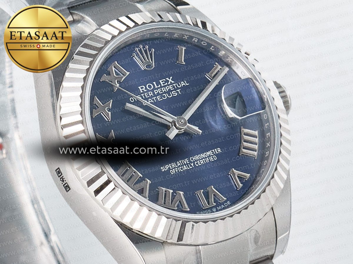DateJust 31 278274 ARF 1:1 Best Edition 904L Steel Blue Roman Dial on SS Oyster Bracelet ETA 2688 - Görsel 5