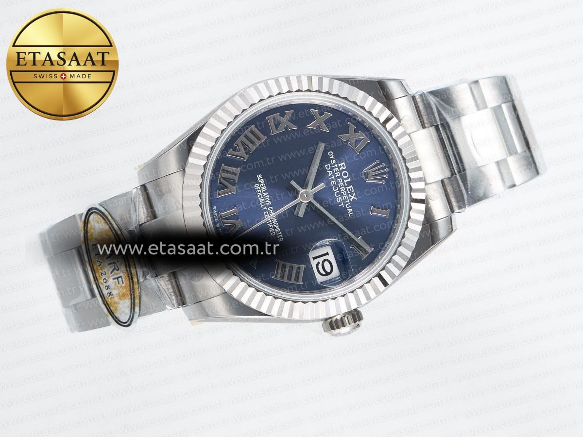 DateJust 31 278274 ARF 1:1 Best Edition 904L Steel Blue Roman Dial on SS Oyster Bracelet ETA 2688 - Görsel 8