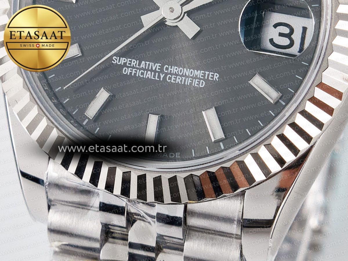 DateJust 31 278274 ARF 1:1 Best Edition 904L Steel Gray Dial Stick Marker on SS Jubilee Bracelet ETA 2688 - Görsel 12