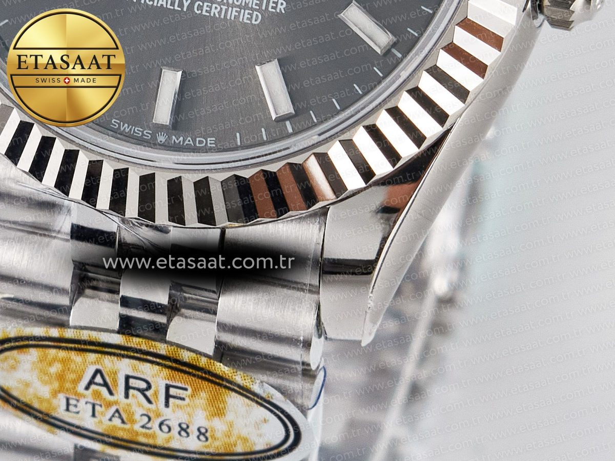 DateJust 31 278274 ARF 1:1 Best Edition 904L Steel Gray Dial Stick Marker on SS Jubilee Bracelet ETA 2688 - Görsel 13