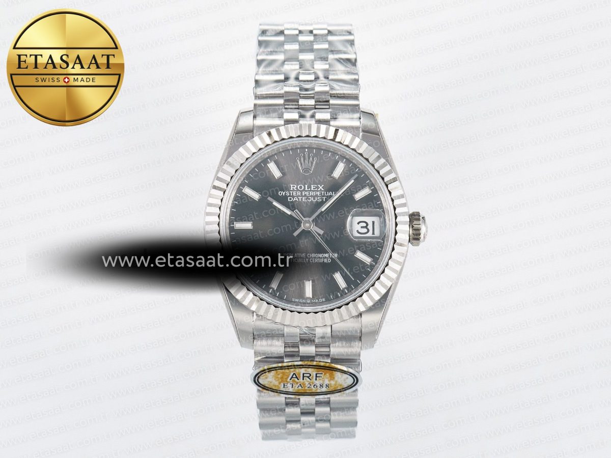 DateJust 31 278274 ARF 1:1 Best Edition 904L Steel Gray Dial Stick Marker on SS Jubilee Bracelet ETA 2688 - Görsel 3