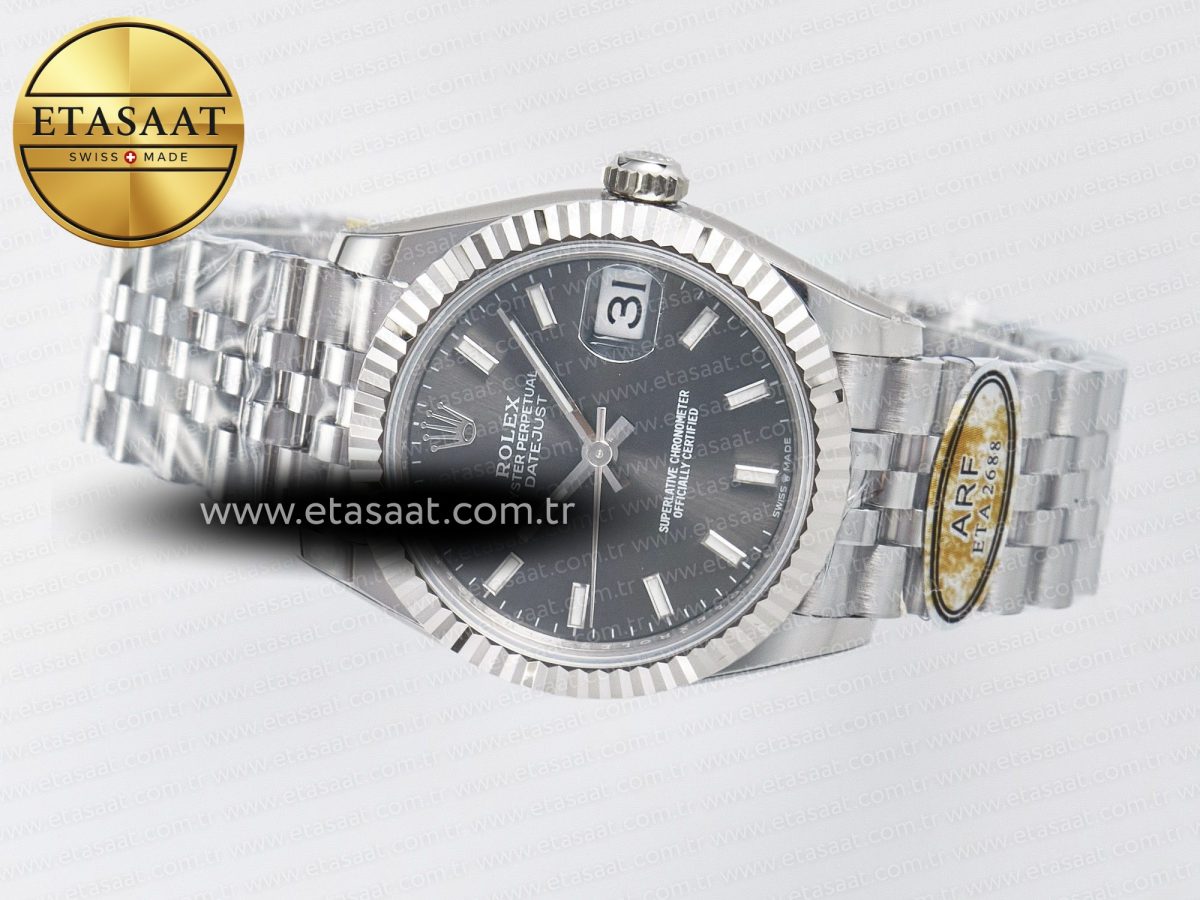 DateJust 31 278274 ARF 1:1 Best Edition 904L Steel Gray Dial Stick Marker on SS Jubilee Bracelet ETA 2688 - Görsel 9