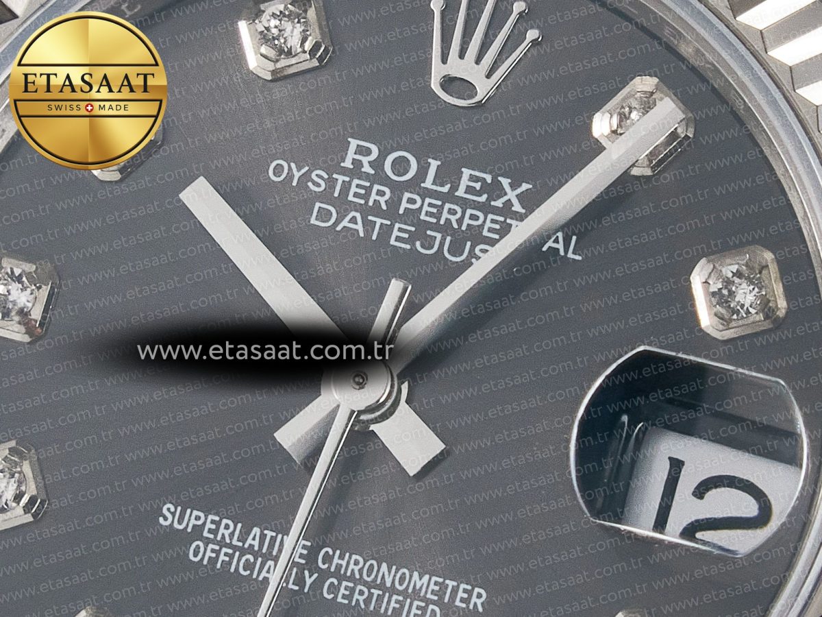 DateJust 31 278274 ARF 1:1 Best Edition 904L Steel Gray Diamonds Dial on SS Jubilee Bracelet ETA 2688 - Görsel 10
