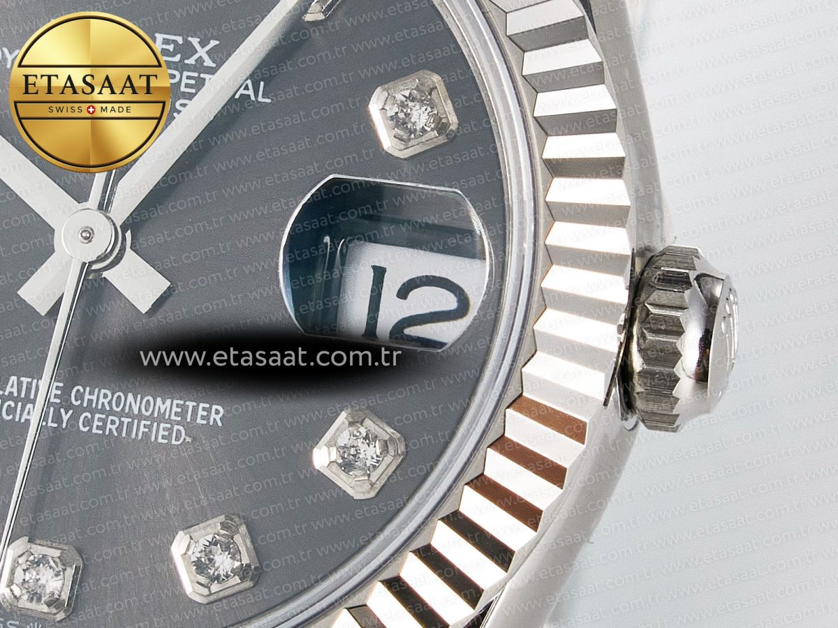 DateJust 31 278274 ARF 1:1 Best Edition 904L Steel Gray Diamonds Dial on SS Jubilee Bracelet ETA 2688 - Görsel 11