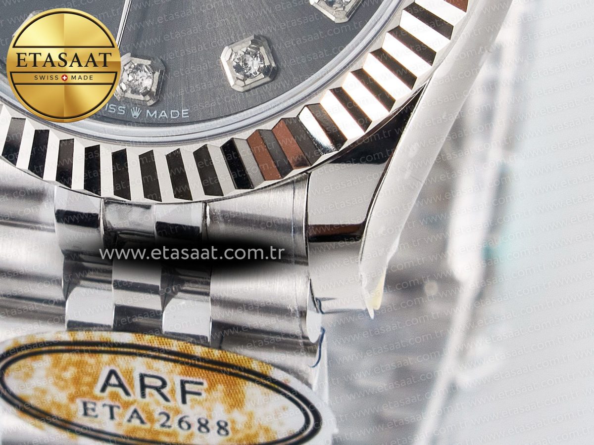 DateJust 31 278274 ARF 1:1 Best Edition 904L Steel Gray Diamonds Dial on SS Jubilee Bracelet ETA 2688 - Görsel 13