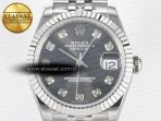 DateJust 31 278274 ARF 1:1 Best Edition 904L Steel Gray Diamonds Dial on SS Jubilee Bracelet ETA 2688 - Görsel 4