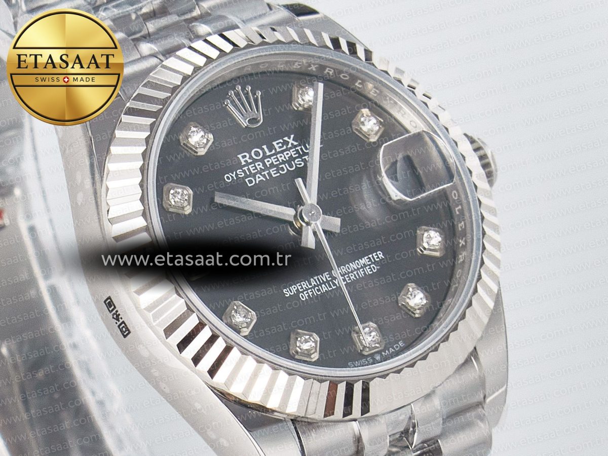 DateJust 31 278274 ARF 1:1 Best Edition 904L Steel Gray Diamonds Dial on SS Jubilee Bracelet ETA 2688 - Görsel 5