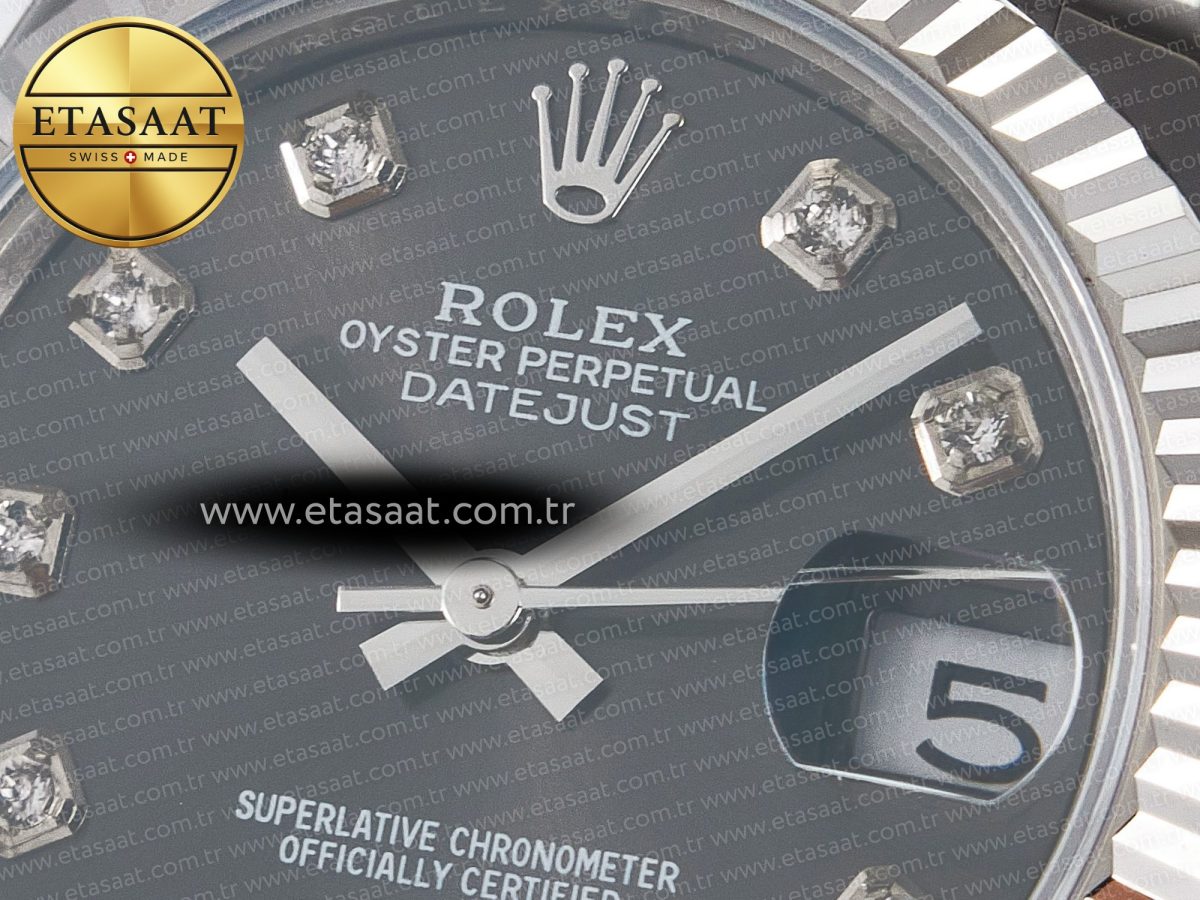 DateJust 31 278274 ARF 1:1 Best Edition 904L Steel Gray Diamonds Dial on SS Oyster Bracelet ETA 2688 - Görsel 10