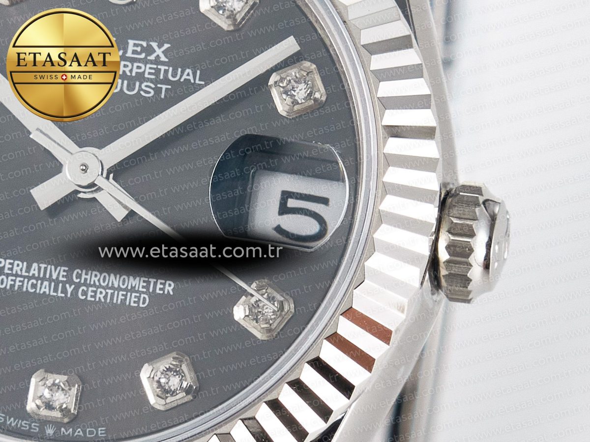 DateJust 31 278274 ARF 1:1 Best Edition 904L Steel Gray Diamonds Dial on SS Oyster Bracelet ETA 2688 - Görsel 11