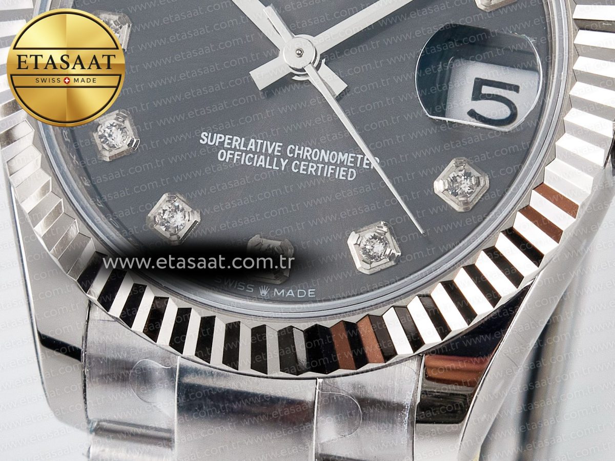 DateJust 31 278274 ARF 1:1 Best Edition 904L Steel Gray Diamonds Dial on SS Oyster Bracelet ETA 2688 - Görsel 12