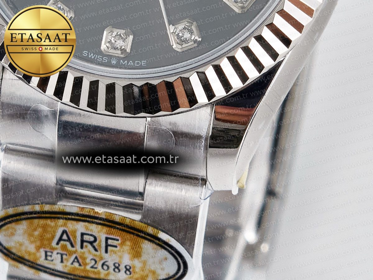 DateJust 31 278274 ARF 1:1 Best Edition 904L Steel Gray Diamonds Dial on SS Oyster Bracelet ETA 2688 - Görsel 13