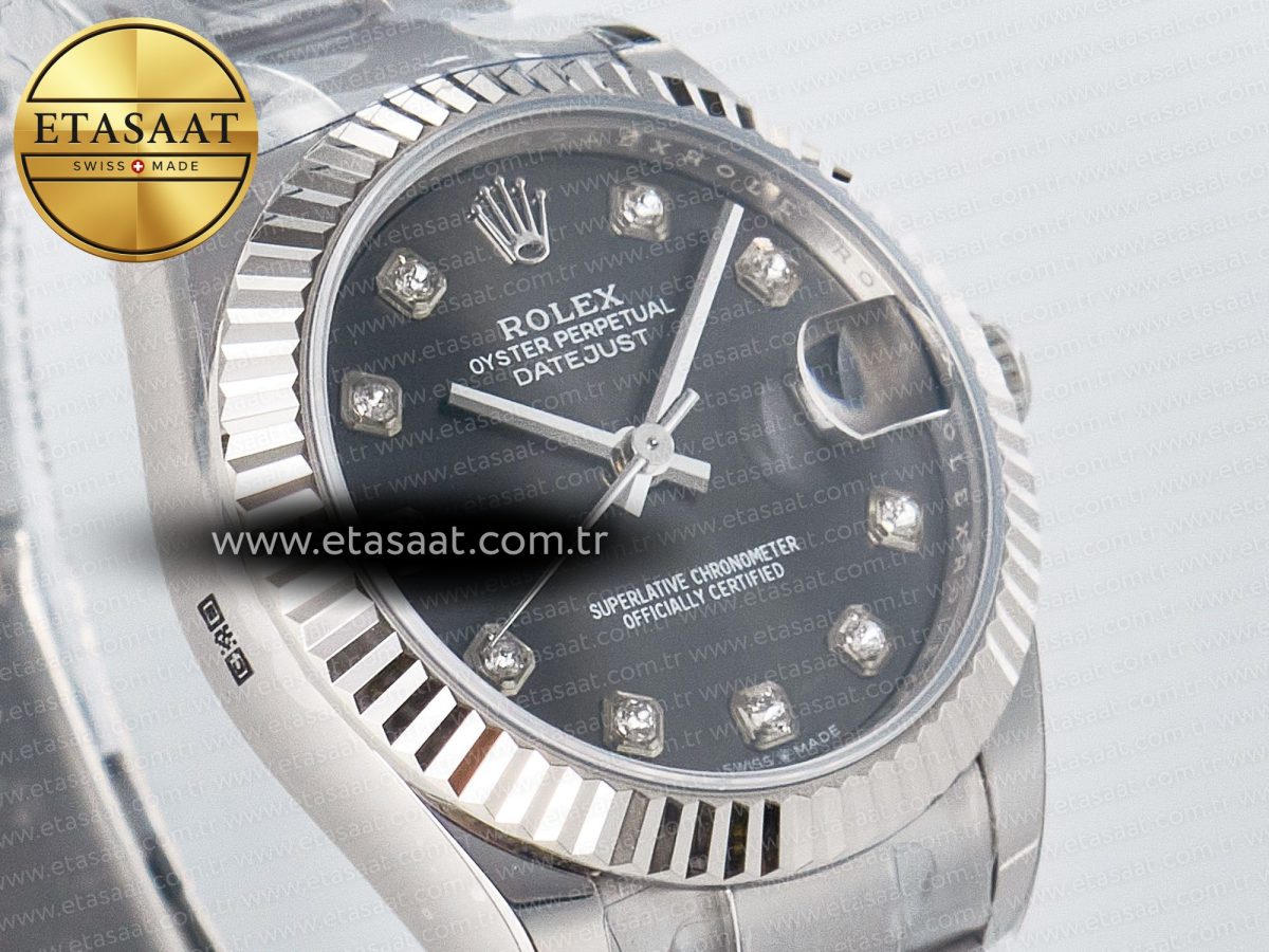 DateJust 31 278274 ARF 1:1 Best Edition 904L Steel Gray Diamonds Dial on SS Oyster Bracelet ETA 2688 - Görsel 5