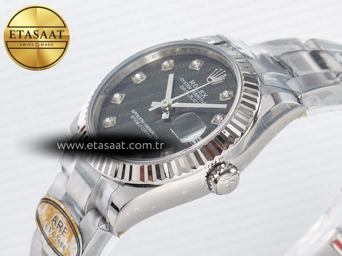 DateJust 31 278274 ARF 1:1 Best Edition 904L Steel Gray Diamonds Dial on SS Oyster Bracelet ETA 2688 - Görsel 6