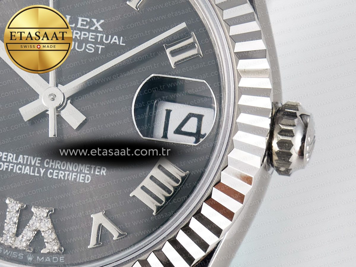 DateJust 31 278274 ARF 1:1 Best Edition 904L Steel Gray Roman Diamonds Dial on SS Jubilee Bracelet ETA 2688 - Görsel 11