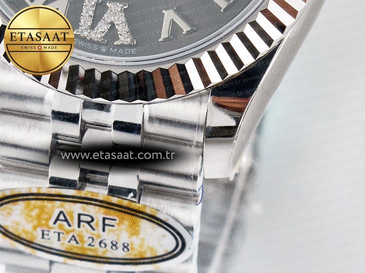 DateJust 31 278274 ARF 1:1 Best Edition 904L Steel Gray Roman Diamonds Dial on SS Jubilee Bracelet ETA 2688 - Görsel 13