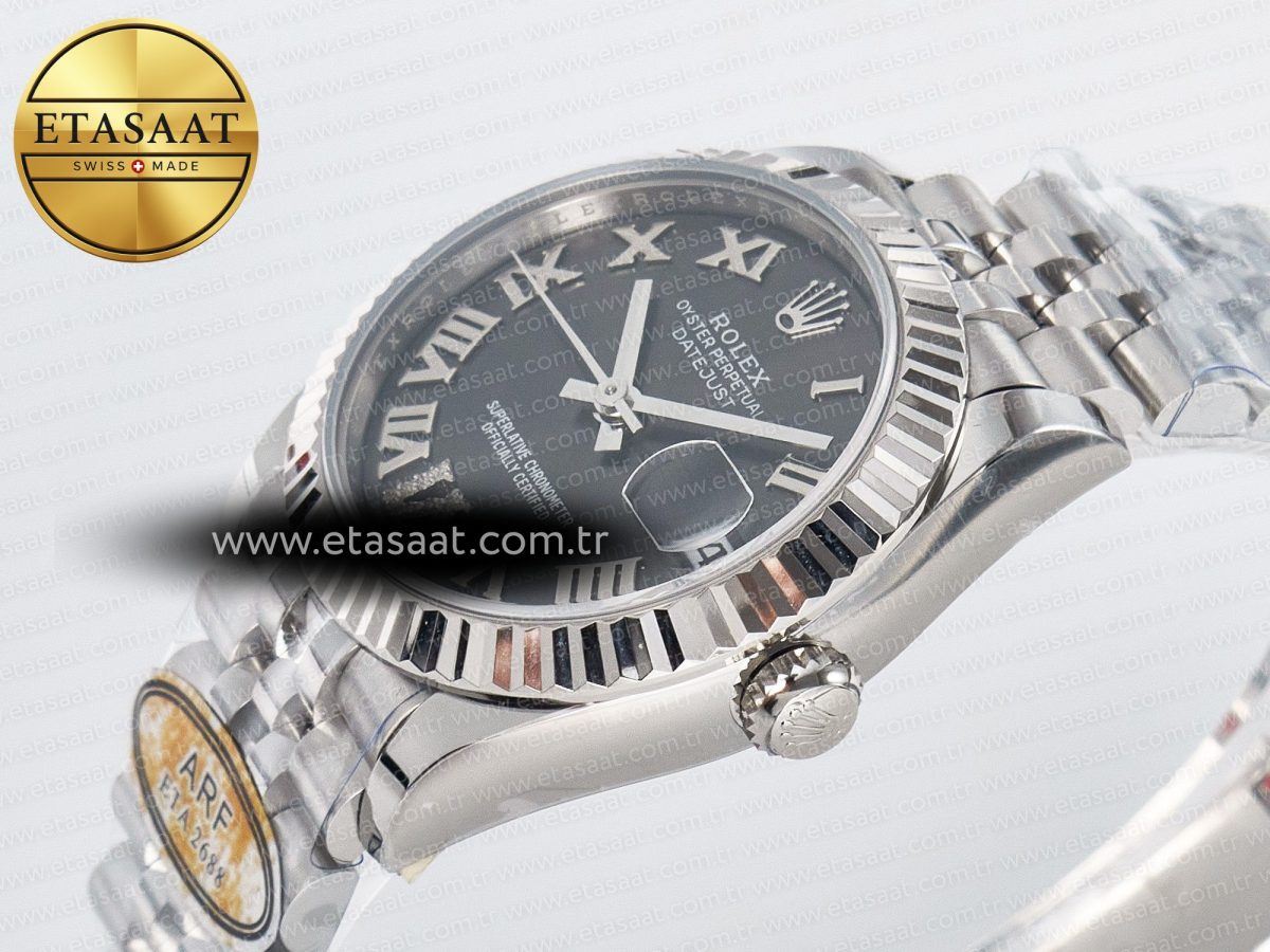 DateJust 31 278274 ARF 1:1 Best Edition 904L Steel Gray Roman Diamonds Dial on SS Jubilee Bracelet ETA 2688 - Görsel 6