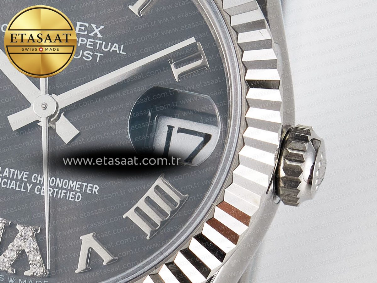 DateJust 31 278274 ARF 1:1 Best Edition 904L Steel Gray Roman Diamonds Dial on SS Oyster Bracelet ETA 2688 - Görsel 11