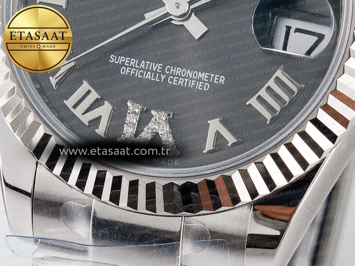 DateJust 31 278274 ARF 1:1 Best Edition 904L Steel Gray Roman Diamonds Dial on SS Oyster Bracelet ETA 2688 - Görsel 12