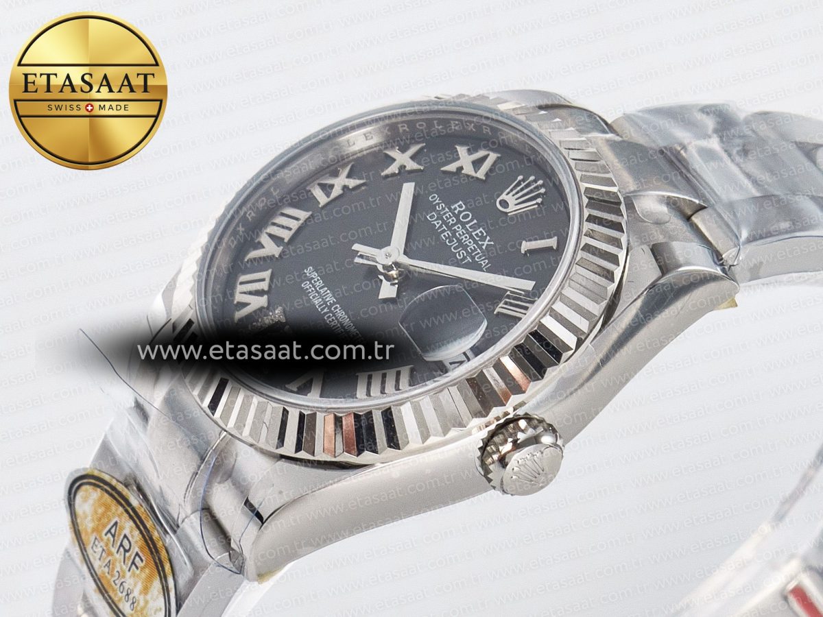 DateJust 31 278274 ARF 1:1 Best Edition 904L Steel Gray Roman Diamonds Dial on SS Oyster Bracelet ETA 2688 - Görsel 6
