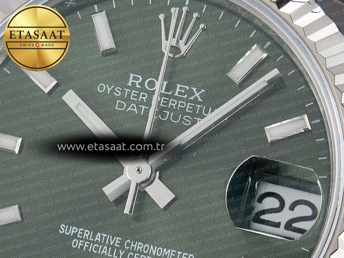 DateJust 31 278274 ARF 1:1 Best Edition 904L Steel Green Dial Stick Marker on SS Jubilee Bracelet ETA 2688 - Görsel 10