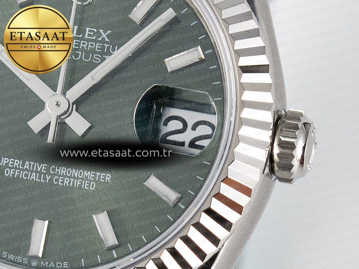 DateJust 31 278274 ARF 1:1 Best Edition 904L Steel Green Dial Stick Marker on SS Jubilee Bracelet ETA 2688 - Görsel 11