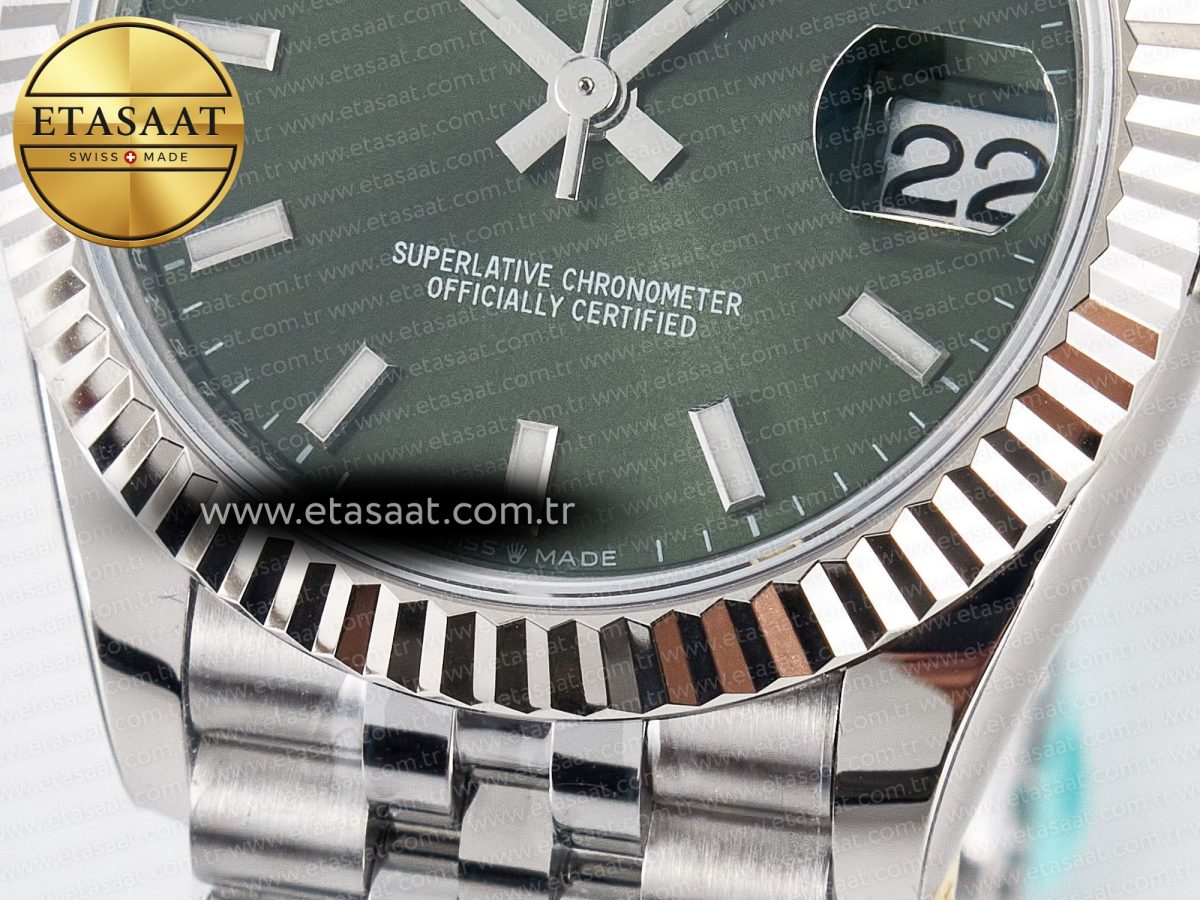DateJust 31 278274 ARF 1:1 Best Edition 904L Steel Green Dial Stick Marker on SS Jubilee Bracelet ETA 2688 - Görsel 12