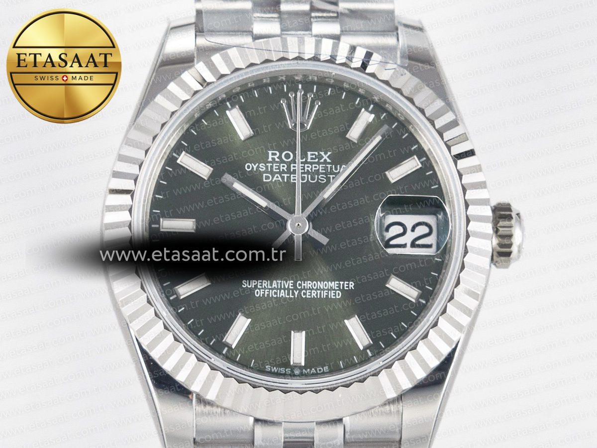 DateJust 31 278274 ARF 1:1 Best Edition 904L Steel Green Dial Stick Marker on SS Jubilee Bracelet ETA 2688 - Görsel 4