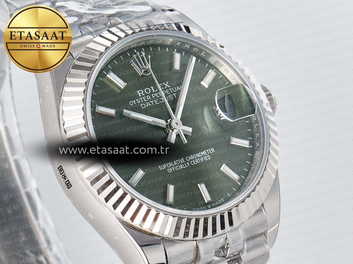 DateJust 31 278274 ARF 1:1 Best Edition 904L Steel Green Dial Stick Marker on SS Jubilee Bracelet ETA 2688 - Görsel 5