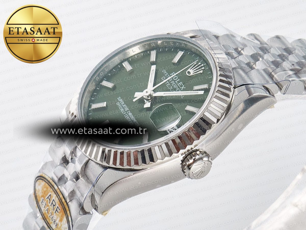 DateJust 31 278274 ARF 1:1 Best Edition 904L Steel Green Dial Stick Marker on SS Jubilee Bracelet ETA 2688 - Görsel 6