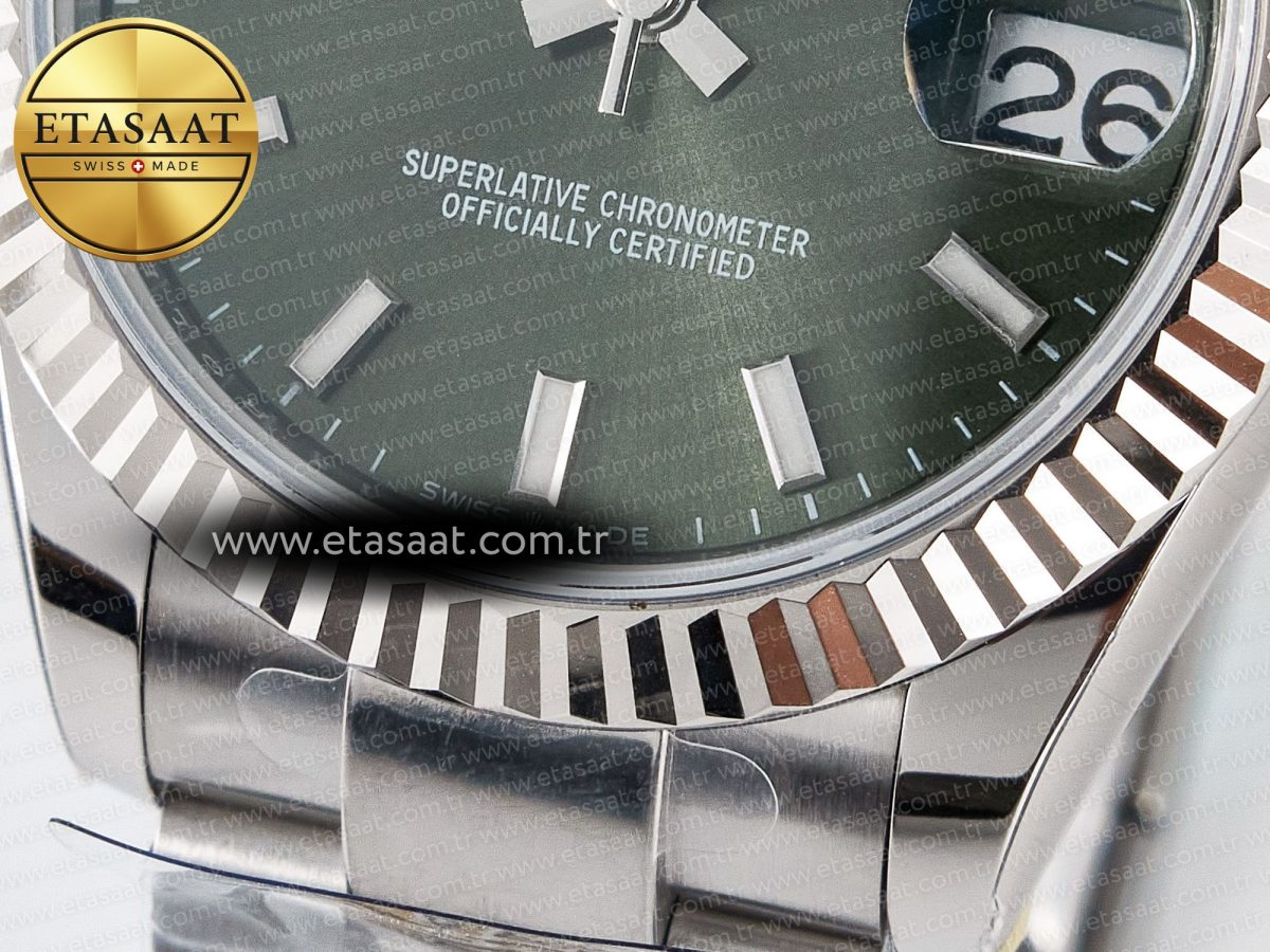 DateJust 31 278274 ARF 1:1 Best Edition 904L Steel Green Dial Stick Marker on SS Oyster Bracelet ETA 2688 - Görsel 12