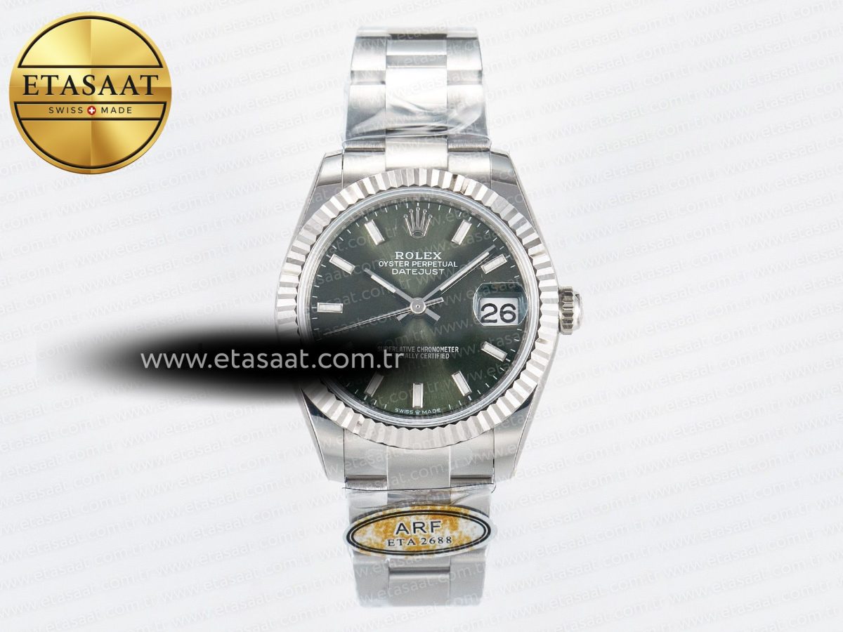 DateJust 31 278274 ARF 1:1 Best Edition 904L Steel Green Dial Stick Marker on SS Oyster Bracelet ETA 2688 - Görsel 3