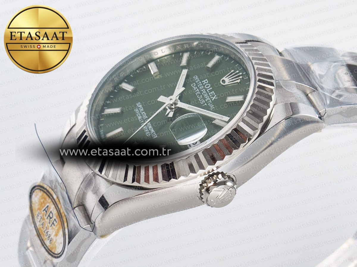 DateJust 31 278274 ARF 1:1 Best Edition 904L Steel Green Dial Stick Marker on SS Oyster Bracelet ETA 2688 - Görsel 6