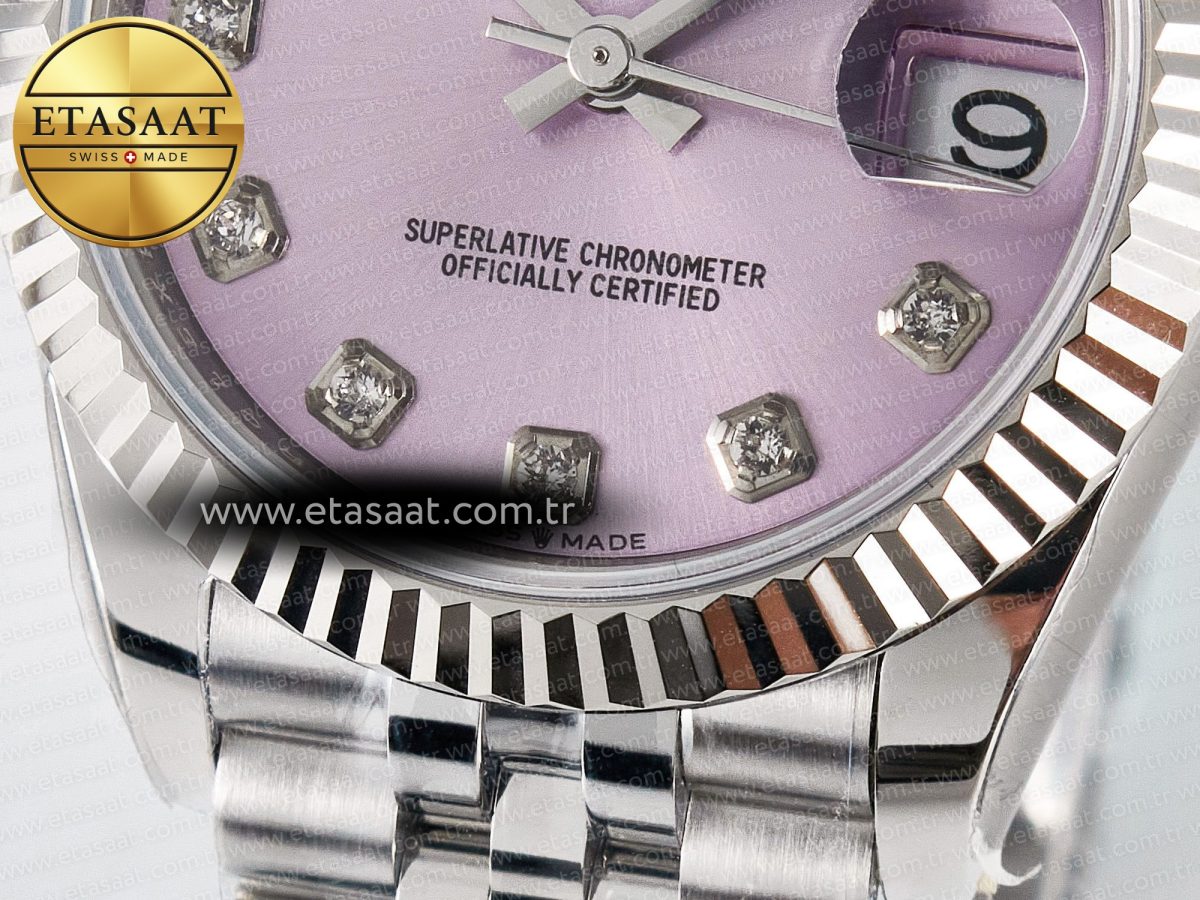 DateJust 31 278274 ARF 1:1 Best Edition 904L Steel Pink Diamonds Dial on SS Jubilee Bracelet ETA 2688 - Görsel 12