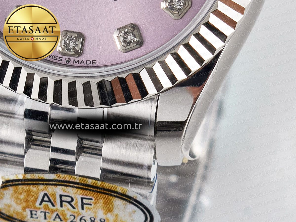 DateJust 31 278274 ARF 1:1 Best Edition 904L Steel Pink Diamonds Dial on SS Jubilee Bracelet ETA 2688 - Görsel 13