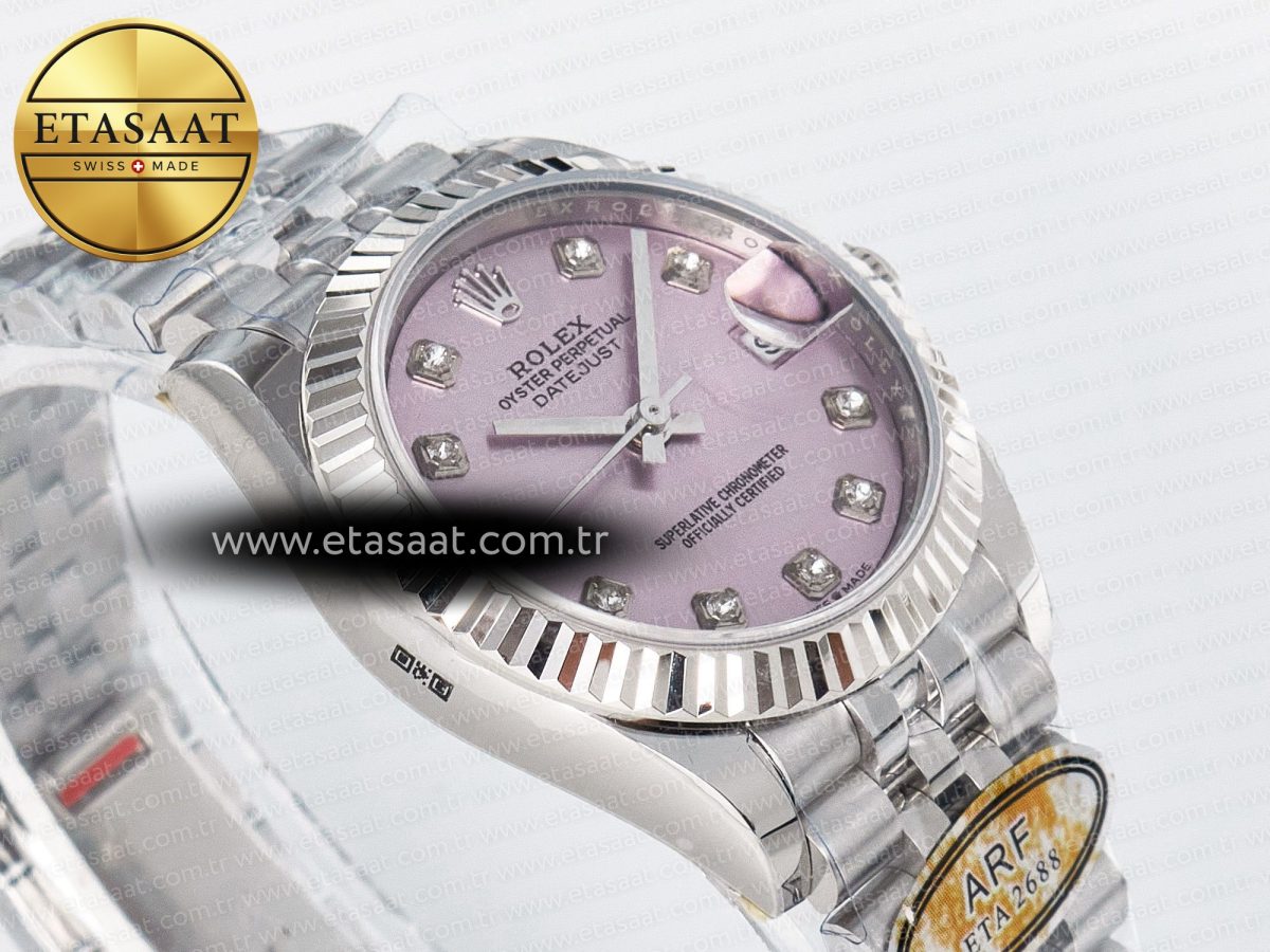 DateJust 31 278274 ARF 1:1 Best Edition 904L Steel Pink Diamonds Dial on SS Jubilee Bracelet ETA 2688 - Görsel 7