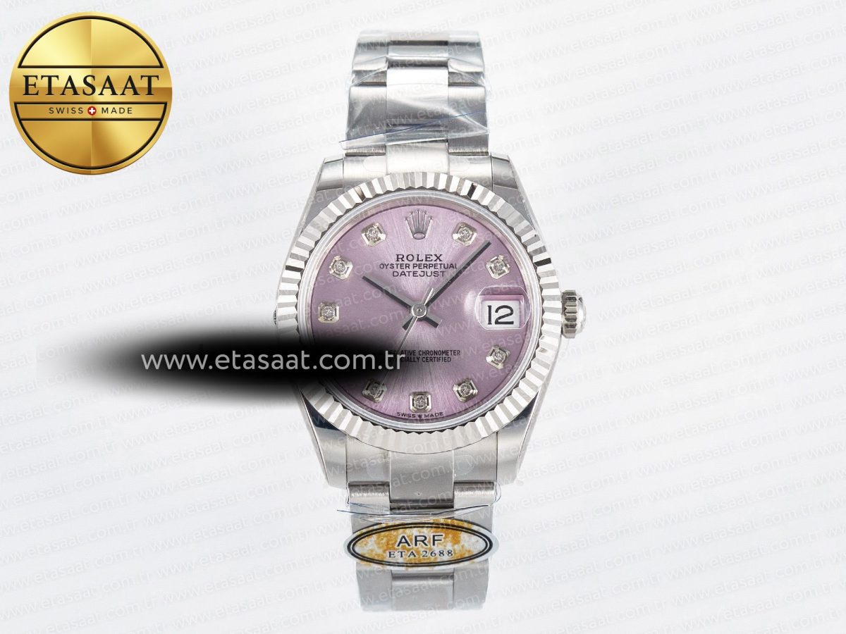 DateJust 31 278274 ARF 1:1 Best Edition 904L Steel Pink Diamonds Dial on SS Oyster Bracelet ETA 2688 - Görsel 3