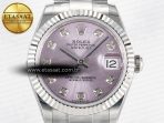 DateJust 31 278274 ARF 1:1 Best Edition 904L Steel Pink Diamonds Dial on SS Oyster Bracelet ETA 2688 - Görsel 4