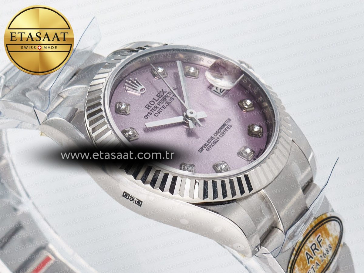 DateJust 31 278274 ARF 1:1 Best Edition 904L Steel Pink Diamonds Dial on SS Oyster Bracelet ETA 2688 - Görsel 7