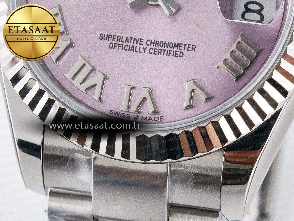 DateJust 31 278274 ARF 1:1 Best Edition 904L Steel Pink Roman Dial on SS Oyster Bracelet ETA 2688 - Görsel 12