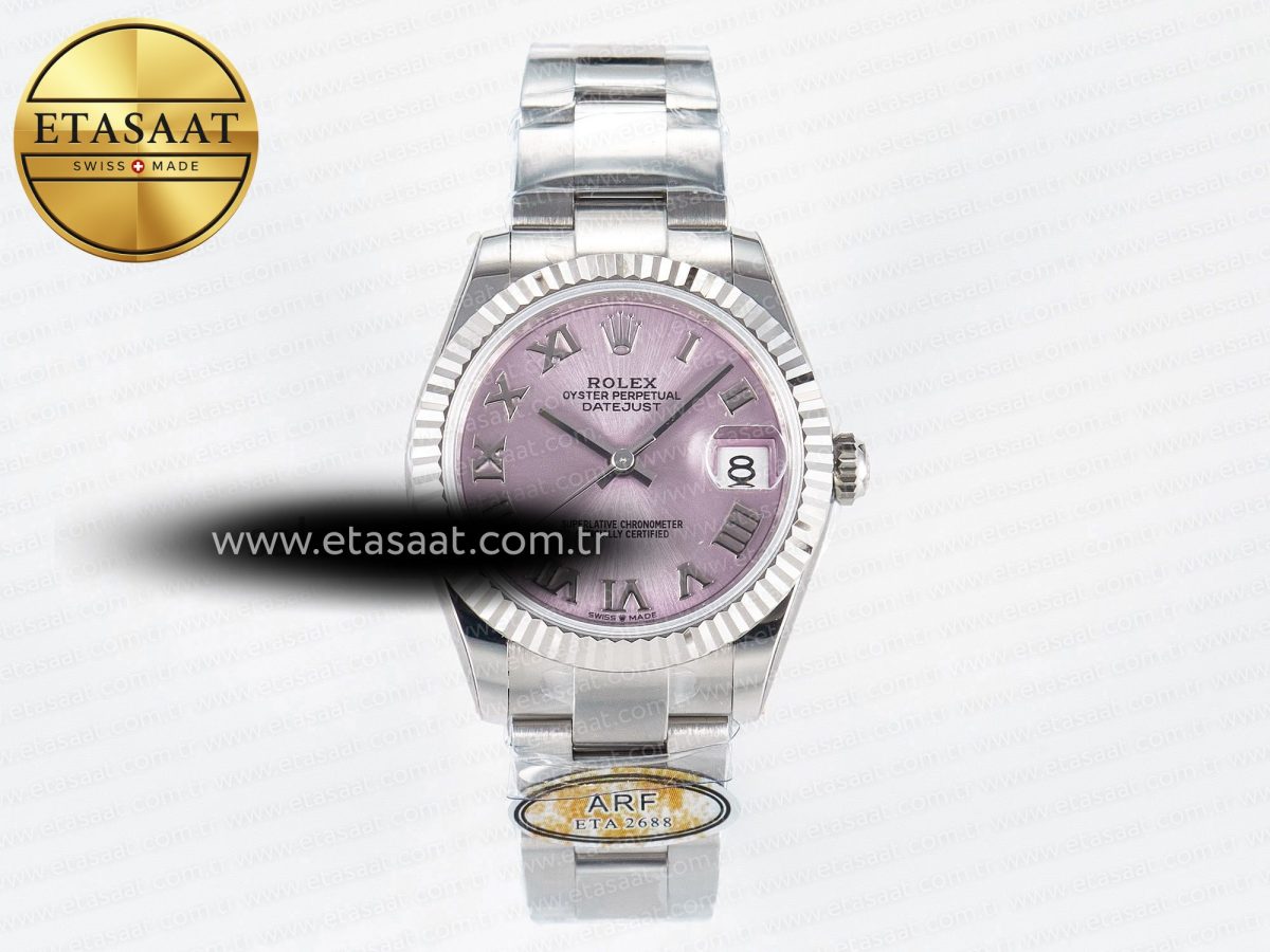 DateJust 31 278274 ARF 1:1 Best Edition 904L Steel Pink Roman Dial on SS Oyster Bracelet ETA 2688 - Görsel 3
