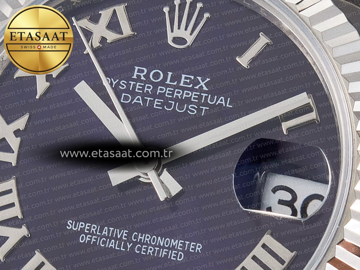 DateJust 31 278274 ARF 1:1 Best Edition 904L Steel Purple Roman Dial on SS Jubilee Bracelet ETA 2688 - Görsel 10