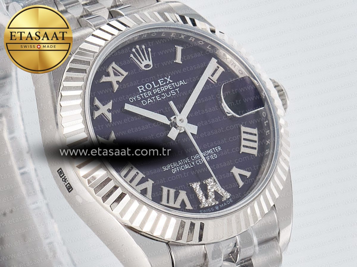 DateJust 31 278274 ARF 1:1 Best Edition 904L Steel Purple Roman Dial on SS Jubilee Bracelet ETA 2688 - Görsel 5