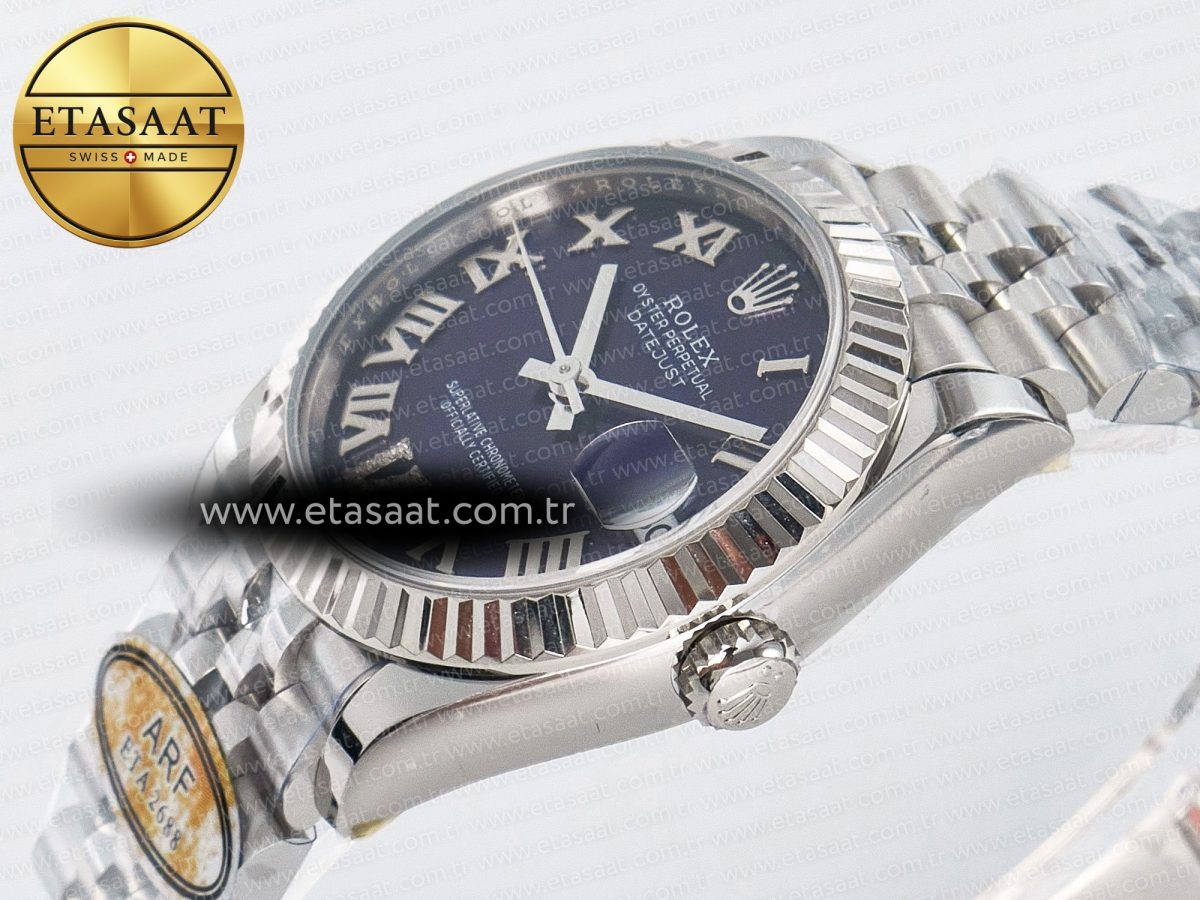 DateJust 31 278274 ARF 1:1 Best Edition 904L Steel Purple Roman Dial on SS Jubilee Bracelet ETA 2688 - Görsel 6